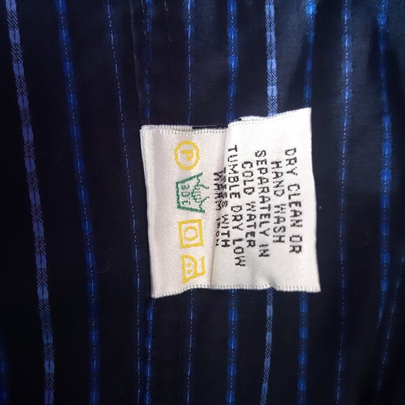 Bugathchi UOMO SZ M 100% Cotton Men's Blue Striped Button Up Shirt - Picture 7 of 12